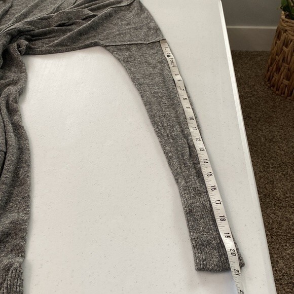 Vince Viscose Linen Longline Button Front Gray Cardigan Pockets Long Sleeves - Picture 14 of 16